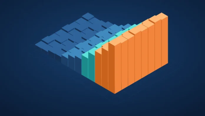 Isometric illustration of a cost surface rising from flat blue tiles to a solid orange wall as API call volume increases